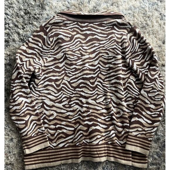 Isaac Mizrahi Live Knit Cardigan Jacket Blazer Sz 1X Animal Print Brown - Picture 5 of 5